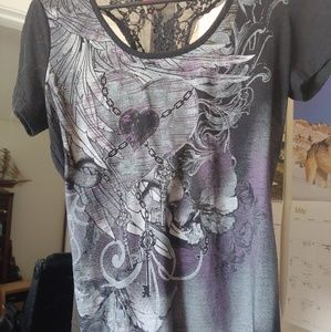 Purple sparkly heart shirt